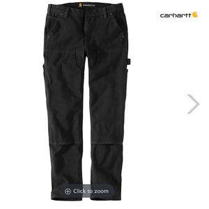Black Carhartt Women's Straight Fit Twill Double Front Pants Size 6